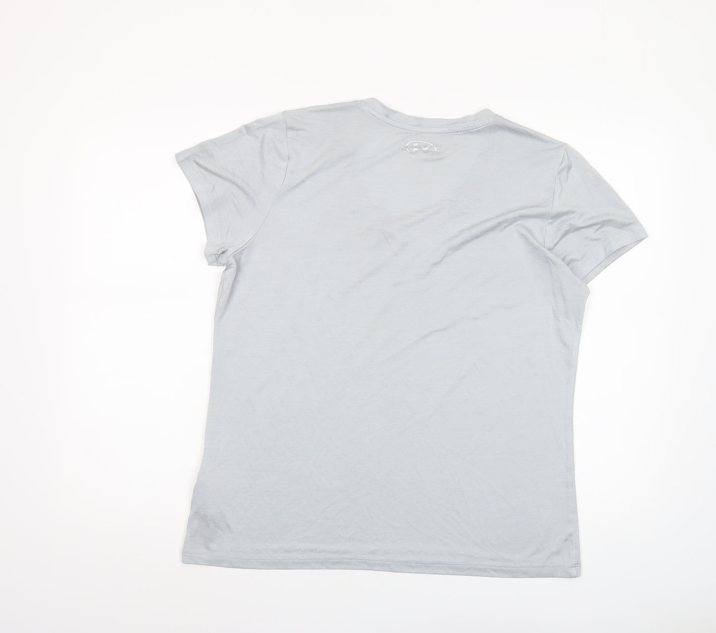 Under Armour Women Grey HeatGear V-Neck Short Sleeve T-Shirt Size L