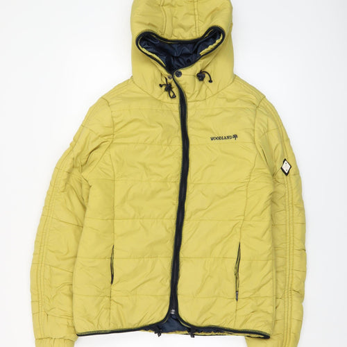 Woodland Active Outfitters Womens Yellow Hooded Puffer Jacket L