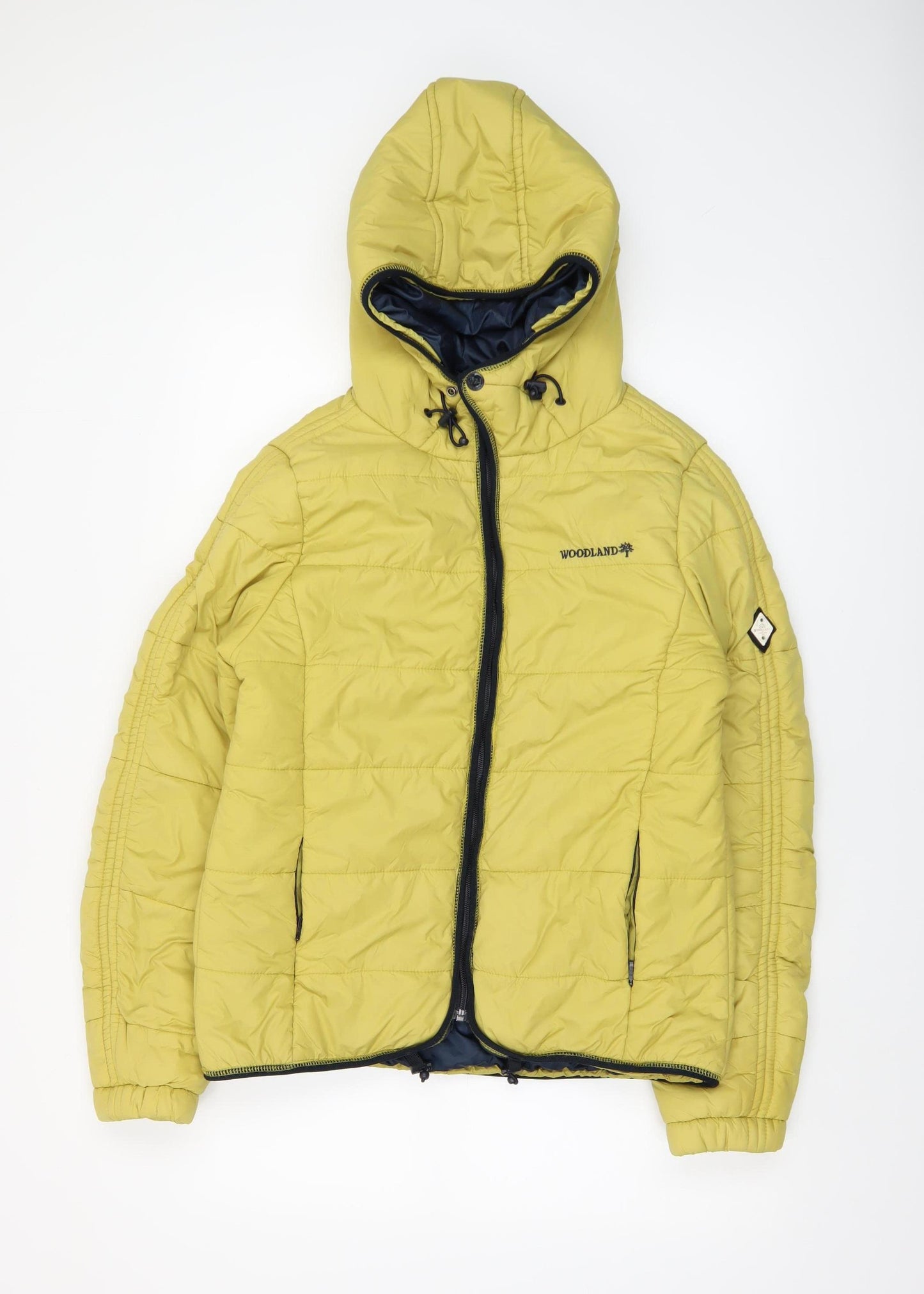 Woodland Active Outfitters Womens Yellow Hooded Puffer Jacket L