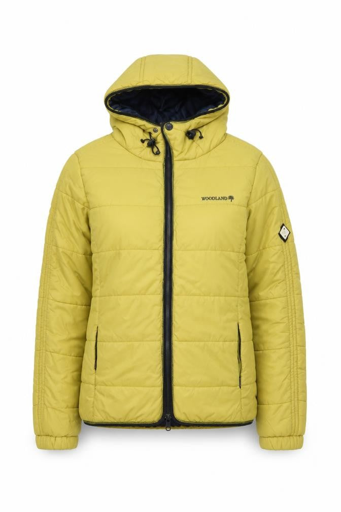 Woodland Active Outfitters Womens Yellow Hooded Puffer Jacket L