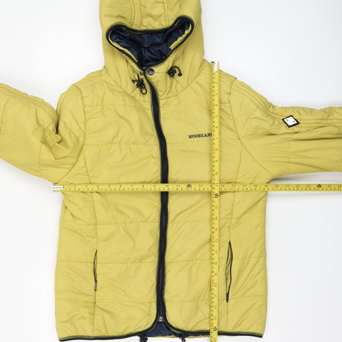 Woodland Active Outfitters Womens Yellow Hooded Puffer Jacket L