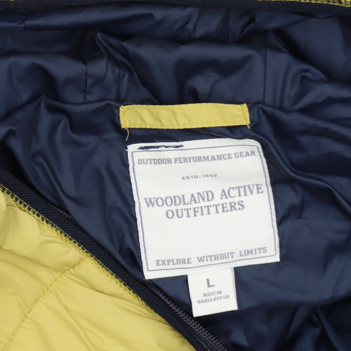 Woodland Active Outfitters Womens Yellow Hooded Puffer Jacket L