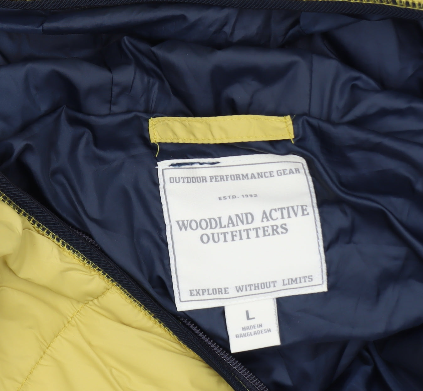 Woodland Active Outfitters Womens Yellow Hooded Puffer Jacket L
