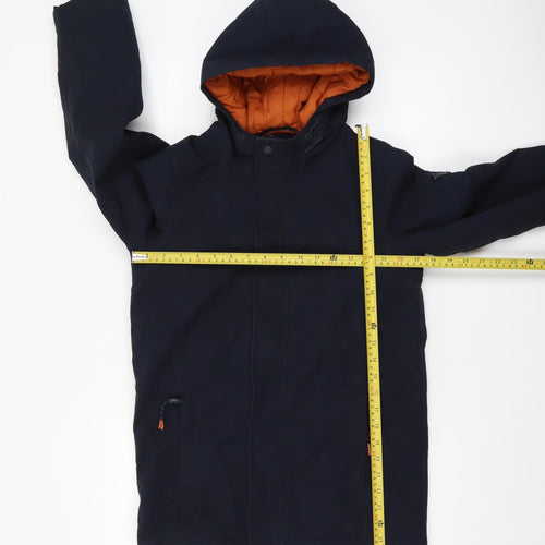 Joules Boys Blue Hooded Parka Coat 12 Years Winter Lined Water Resistant