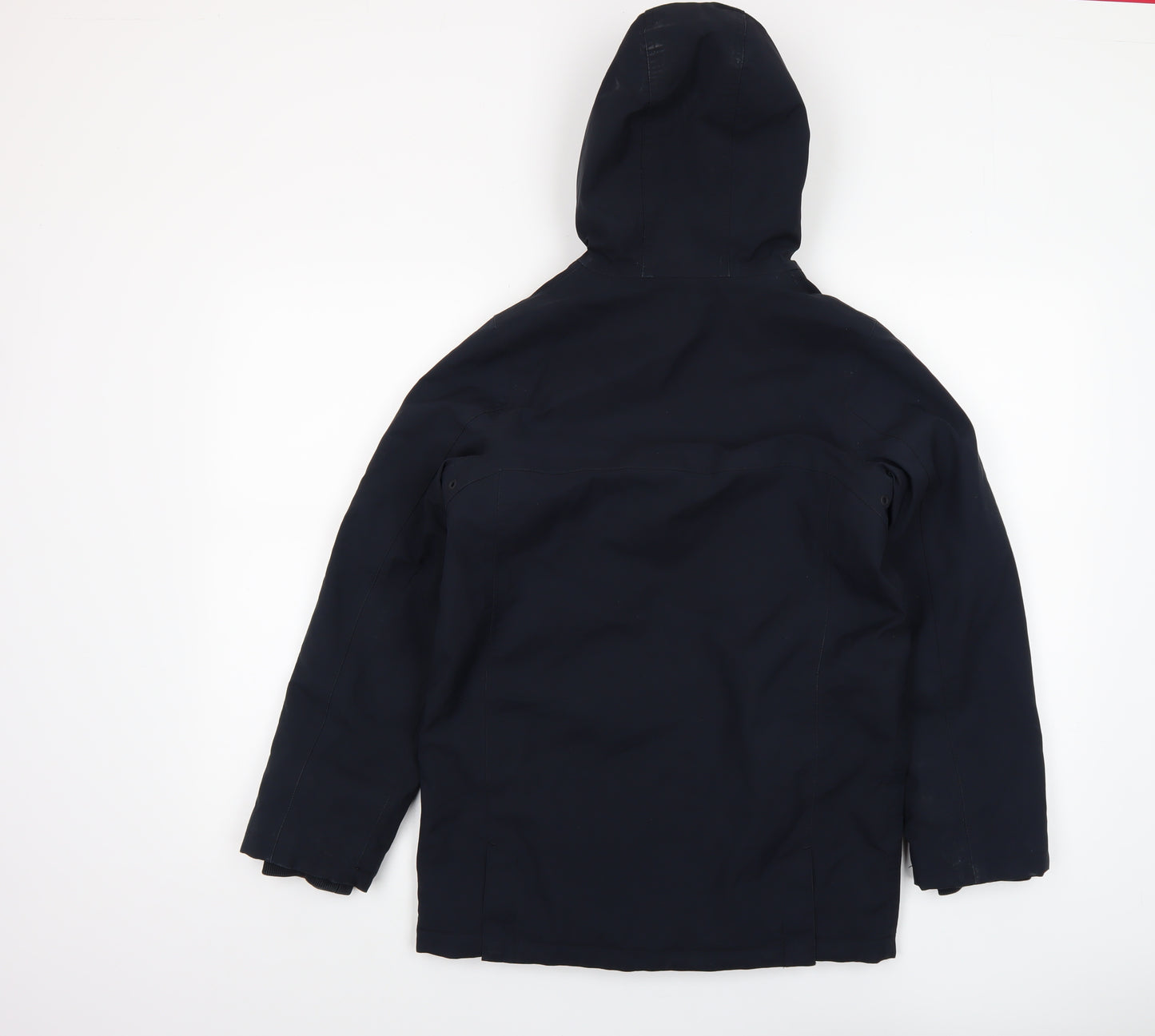 Joules Boys Blue Hooded Parka Coat 12 Years Winter Lined Water Resistant