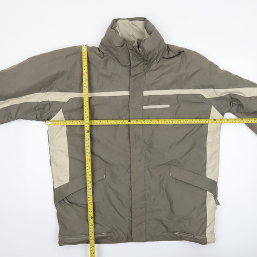 Quechua Men Green L Waterproof Outdoor Hiking Parka Jacket