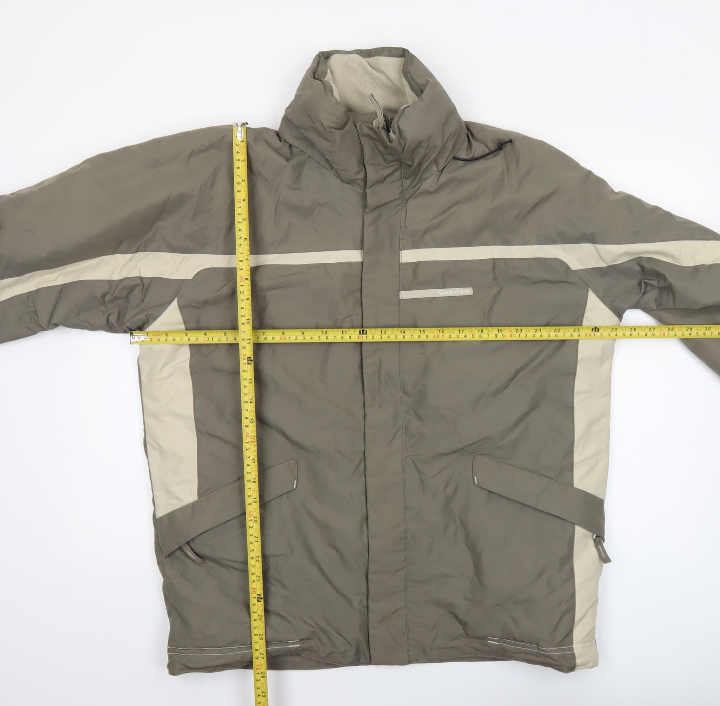 Quechua Men Green L Waterproof Outdoor Hiking Parka Jacket