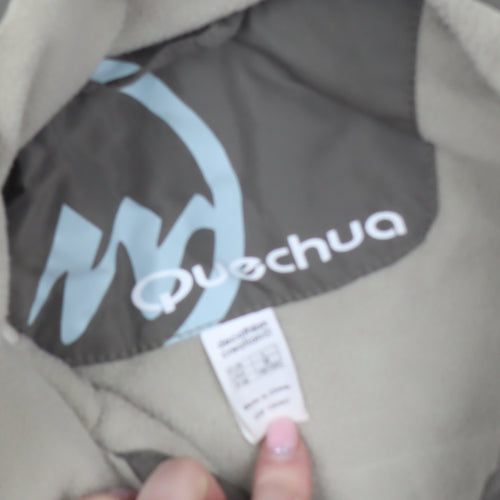 Quechua Men Green L Waterproof Outdoor Hiking Parka Jacket