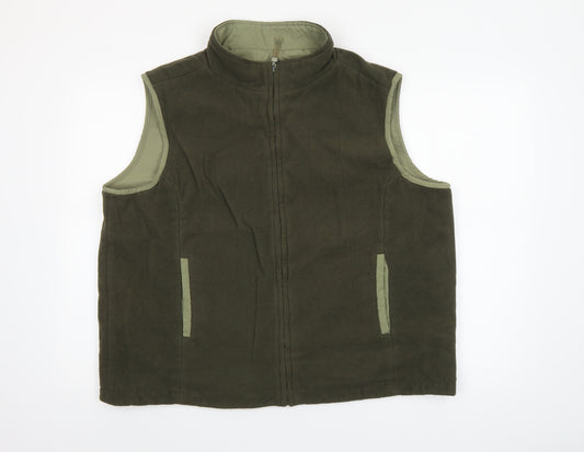 Bonmarché Women’s Green Fleece Zip Waistcoat Bodywarmer Size L