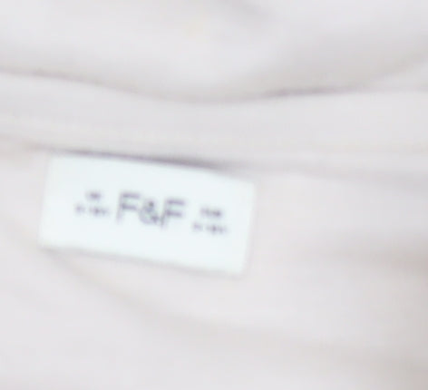 F&F Girls Beige Faux Fur Hooded Full Zip Jacket 10-11 Years