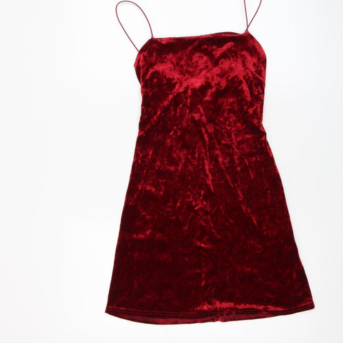 New Look Women's Red Velvet Slip Dress Size 10 Partywear