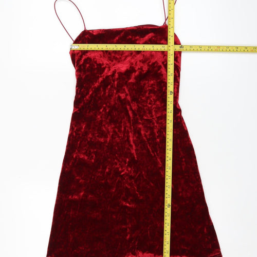 New Look Women's Red Velvet Slip Dress Size 10 Partywear