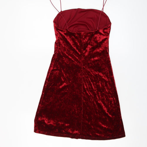 New Look Women's Red Velvet Slip Dress Size 10 Partywear