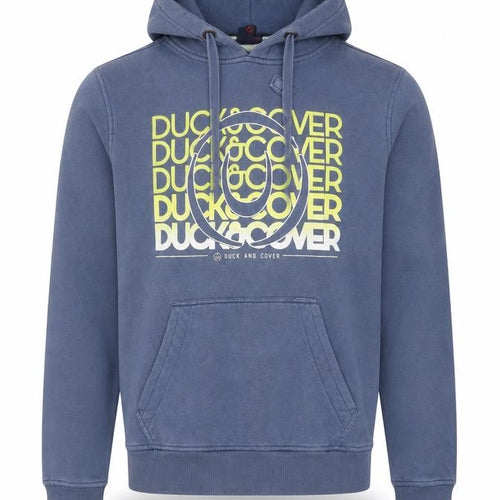 Duck and Cover Men's Blue Pullover Hoodie M Graphic Fleece Sweatshirt