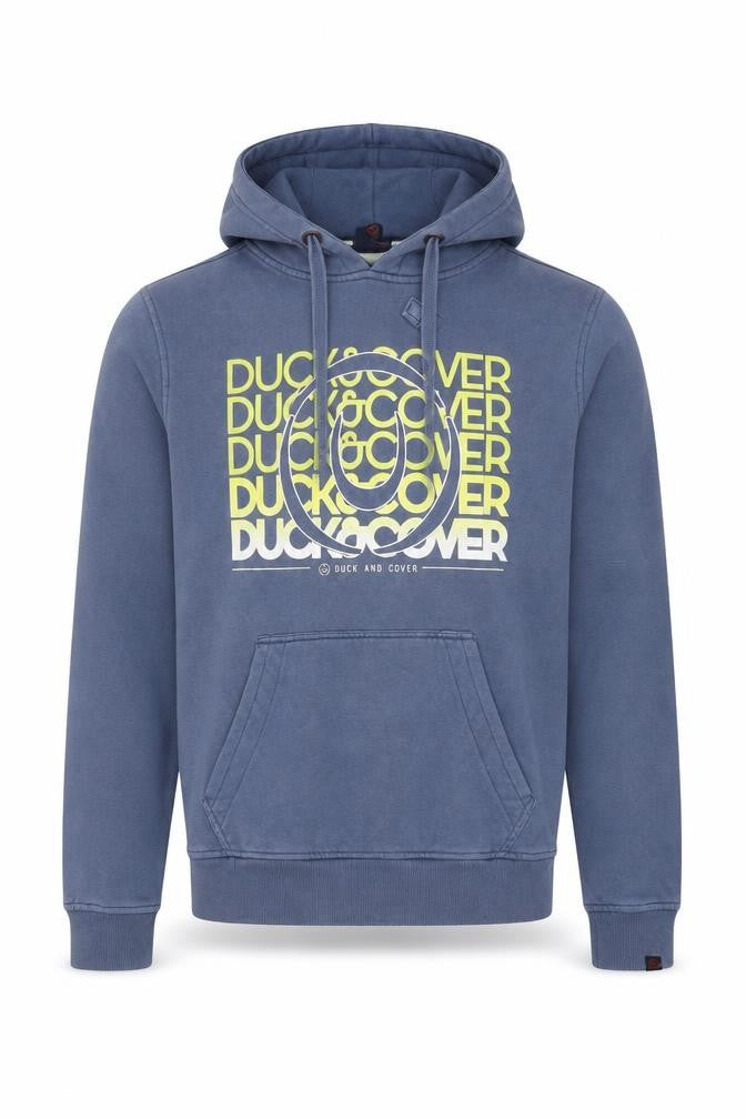 Duck and Cover Men's Blue Pullover Hoodie M Graphic Fleece Sweatshirt