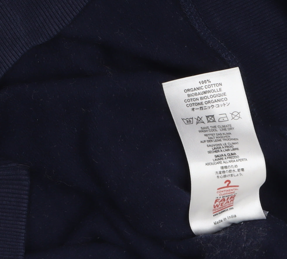 Earth Positive Men’s Blue Embroidered Geometric Sweatshirt L