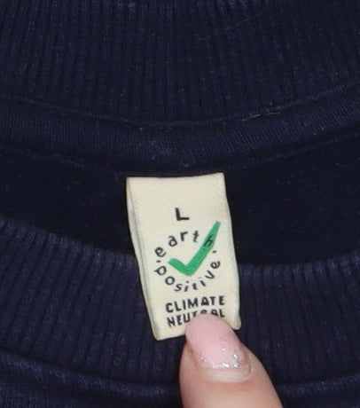 Earth Positive Men’s Blue Embroidered Geometric Sweatshirt L