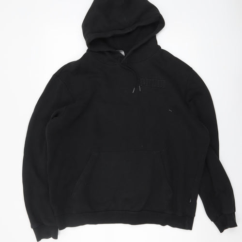 Puma Men's Black Pullover Hoodie Size L Fleece Sweatshirt
