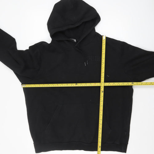 Puma Men's Black Pullover Hoodie Size L Fleece Sweatshirt