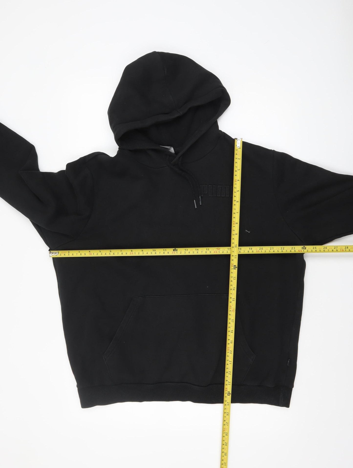 Puma Men's Black Pullover Hoodie Size L Fleece Sweatshirt