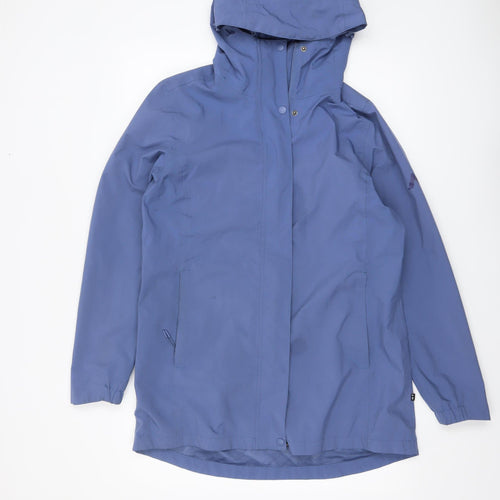 Portwest Womens Blue Waterproof Hooded Rain Coat Jacket Size 10