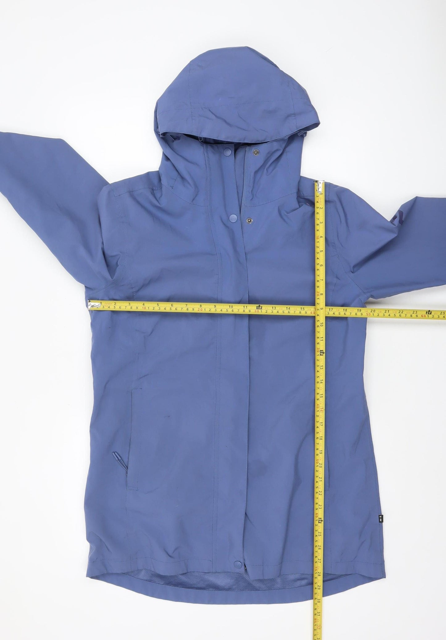 Portwest Womens Blue Waterproof Hooded Rain Coat Jacket Size 10