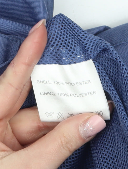 Portwest Womens Blue Waterproof Hooded Rain Coat Jacket Size 10