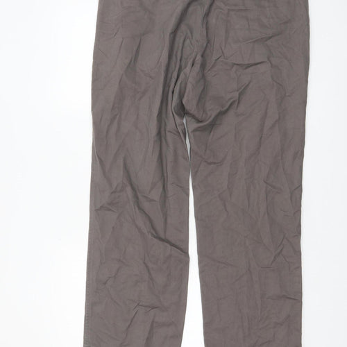 Marks and Spencer Men’s Grey Chino Trousers Size L 36W 29L Cotton Wool Blend