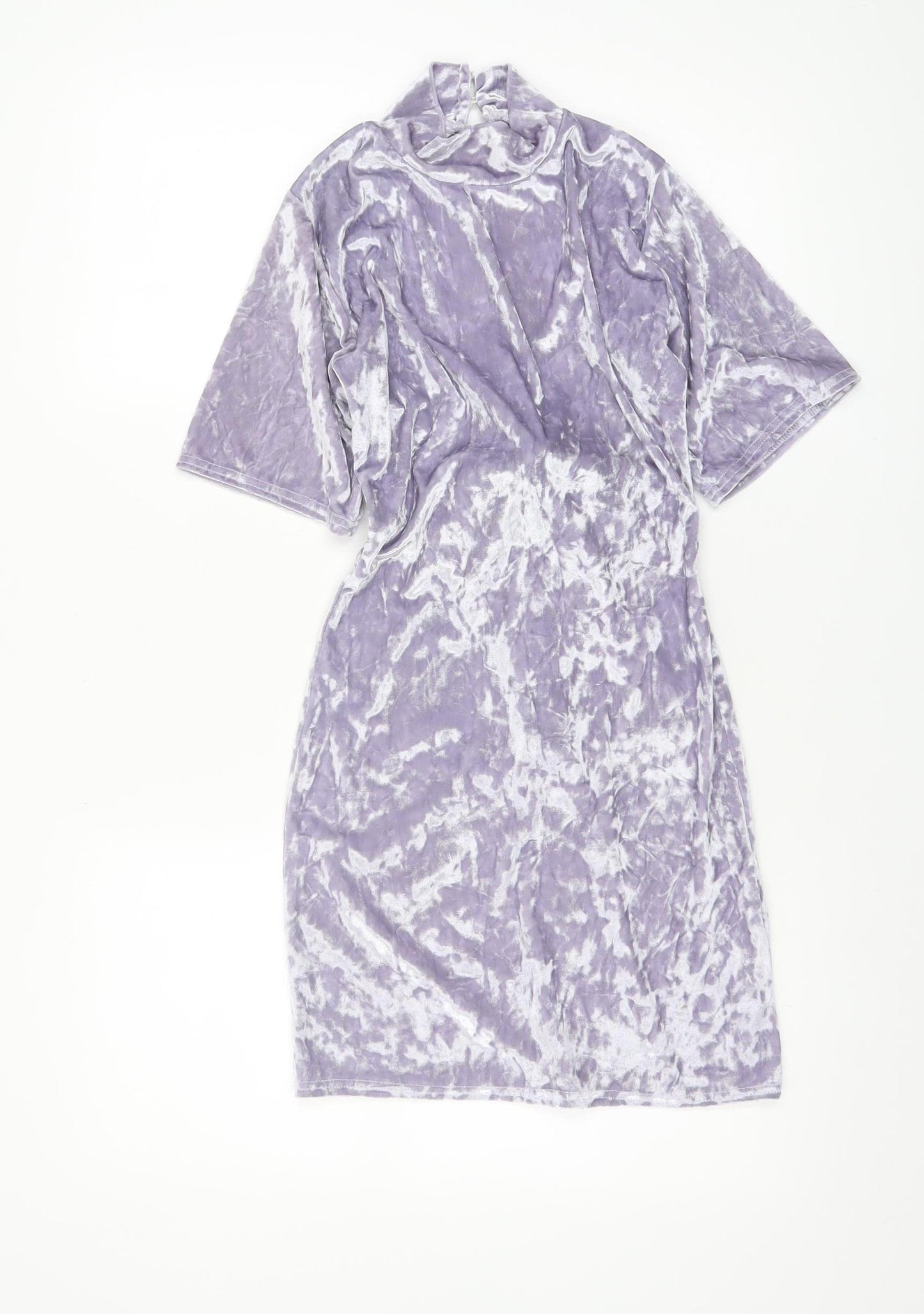Glamorous Women's Purple Velvet Bodycon Belted Mini Dress XS