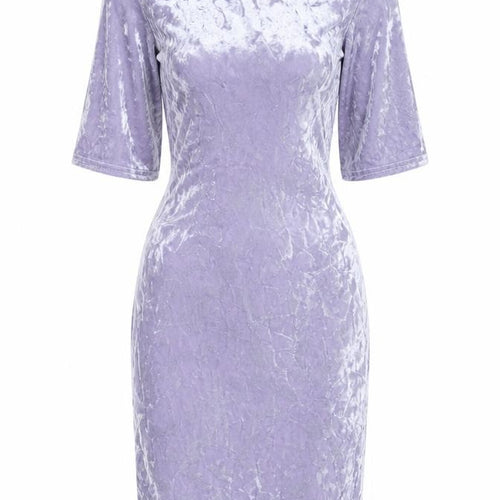 Glamorous Women's Purple Velvet Bodycon Belted Mini Dress XS
