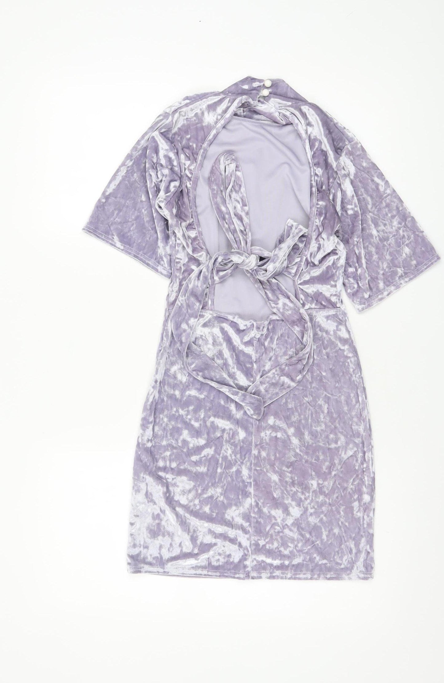 Glamorous Women's Purple Velvet Bodycon Belted Mini Dress XS
