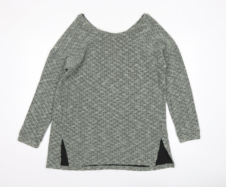 Next Women Grey Knit Long Sleeve Relaxed Fit T-Shirt Size 14