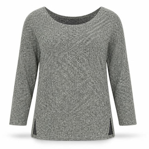 Next Women Grey Knit Long Sleeve Relaxed Fit T-Shirt Size 14