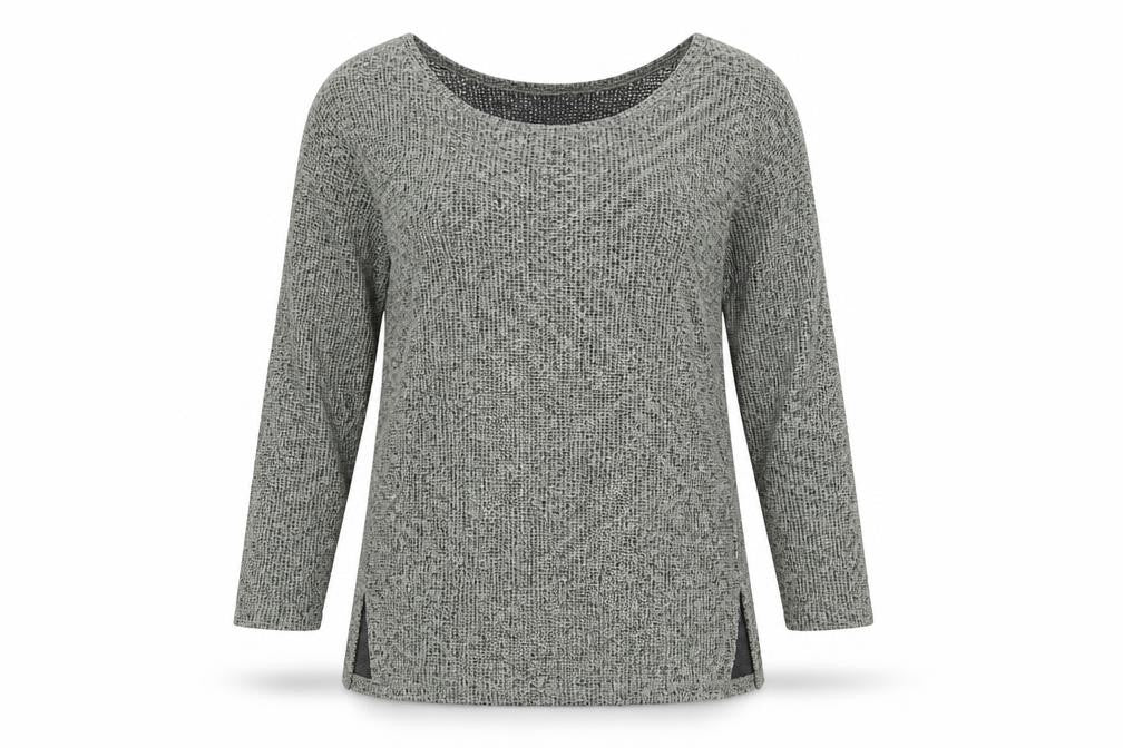 Next Women Grey Knit Long Sleeve Relaxed Fit T-Shirt Size 14