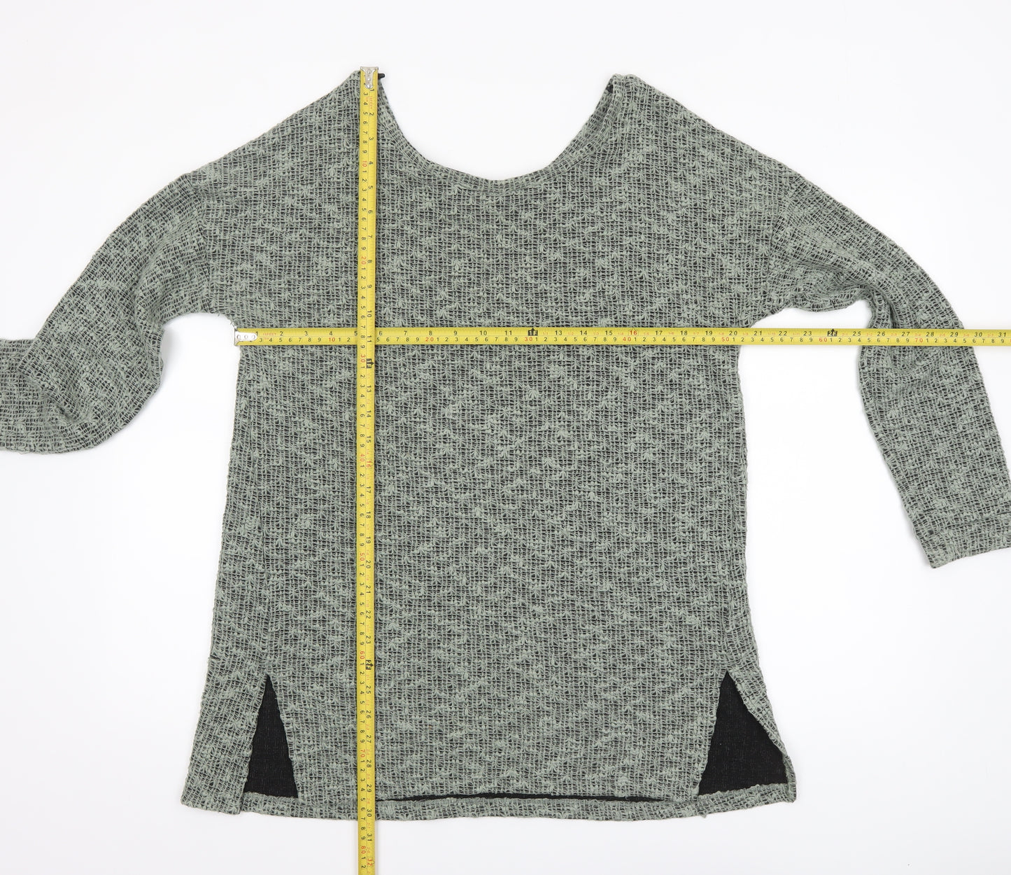 Next Women Grey Knit Long Sleeve Relaxed Fit T-Shirt Size 14
