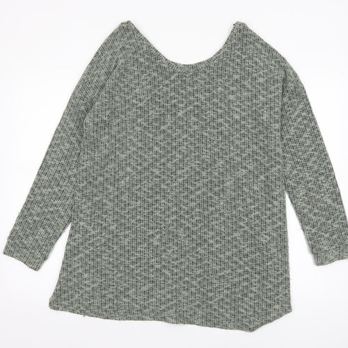 Next Women Grey Knit Long Sleeve Relaxed Fit T-Shirt Size 14