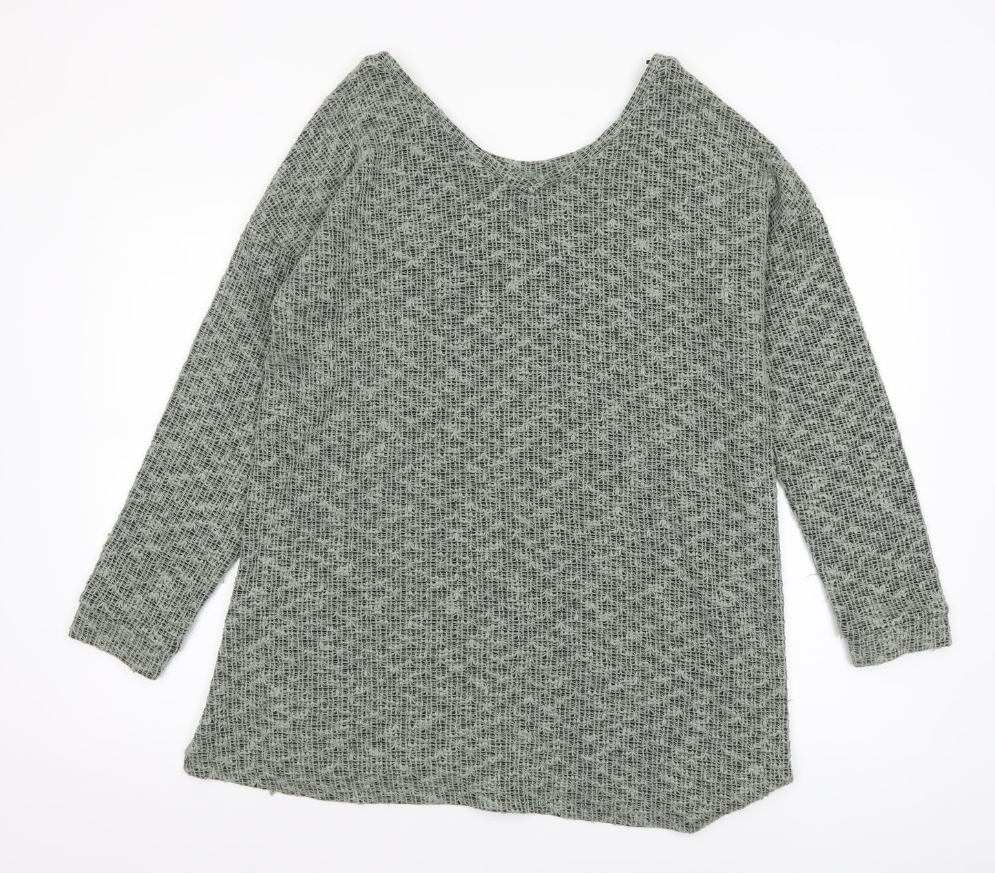 Next Women Grey Knit Long Sleeve Relaxed Fit T-Shirt Size 14