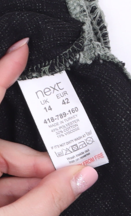 Next Women Grey Knit Long Sleeve Relaxed Fit T-Shirt Size 14