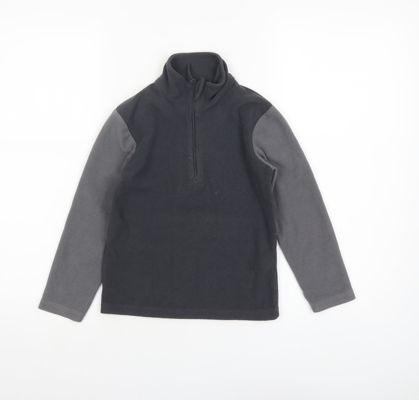 Mountain Warehouse Boys Black Fleece 1/4 Zip Pullover Sweatshirt 5-6 Years