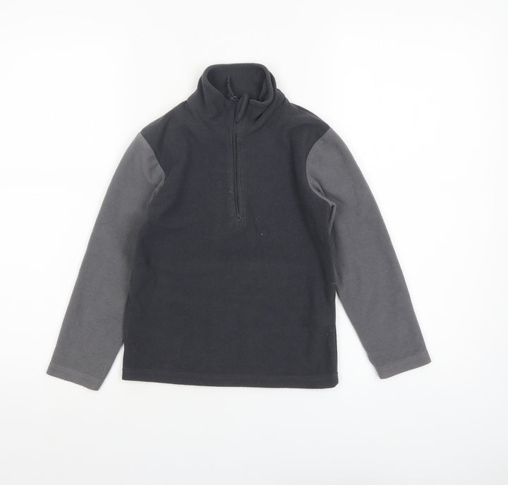 Mountain Warehouse Boys Black Fleece 1/4 Zip Pullover Sweatshirt 5-6 Years