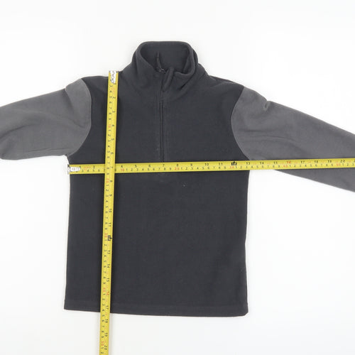 Mountain Warehouse Boys Black Fleece 1/4 Zip Pullover Sweatshirt 5-6 Years