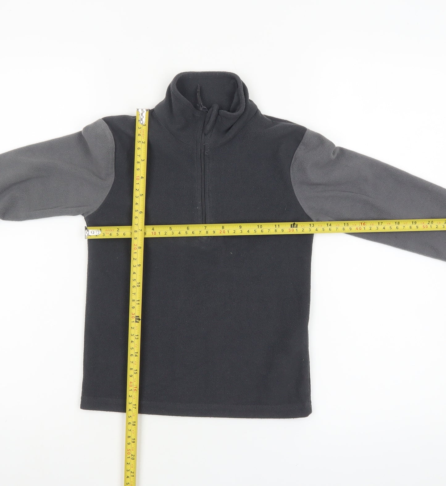Mountain Warehouse Boys Black Fleece 1/4 Zip Pullover Sweatshirt 5-6 Years