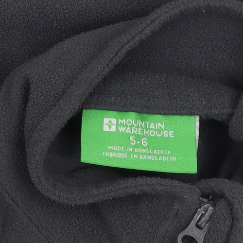 Mountain Warehouse Boys Black Fleece 1/4 Zip Pullover Sweatshirt 5-6 Years