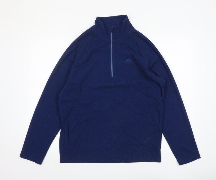 Trespass Men’s Blue Fleece 1/4 Zip Pullover Sweatshirt Size L