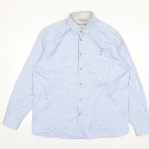 Ted Baker Men’s Blue Cotton Long Sleeve Button-Up Shirt Size 6 Regular