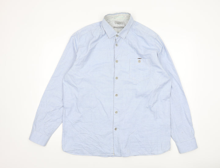 Ted Baker Men’s Blue Cotton Long Sleeve Button-Up Shirt Size 6 Regular