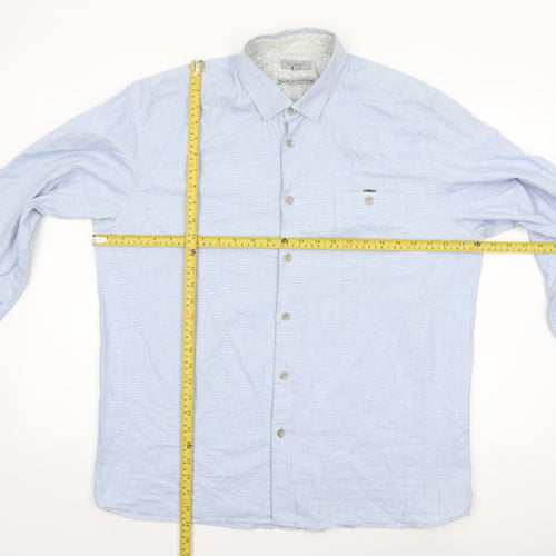 Ted Baker Men’s Blue Cotton Long Sleeve Button-Up Shirt Size 6 Regular