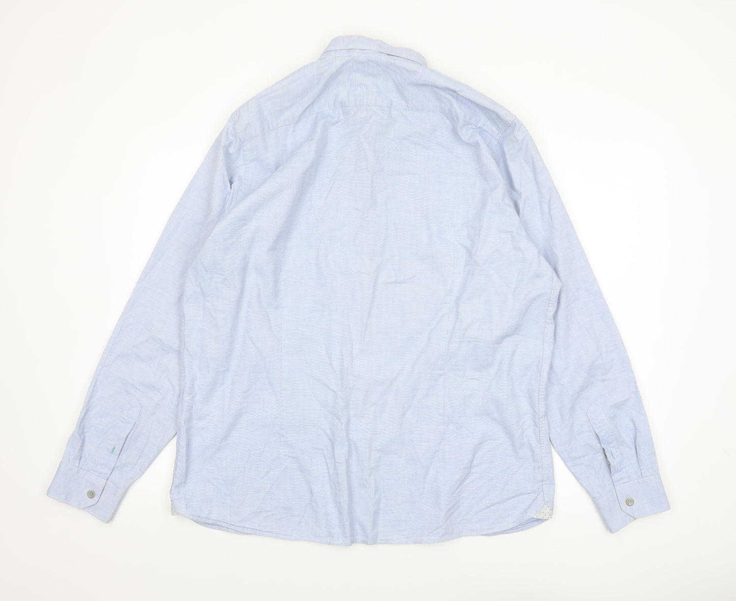 Ted Baker Men’s Blue Cotton Long Sleeve Button-Up Shirt Size 6 Regular
