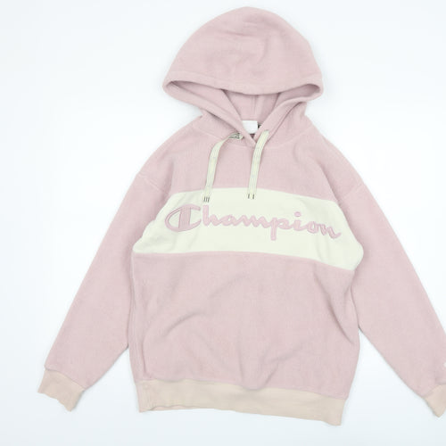 Champion Womens Pink XS Pullover Hoodie Fleece Logo Sweatshirt