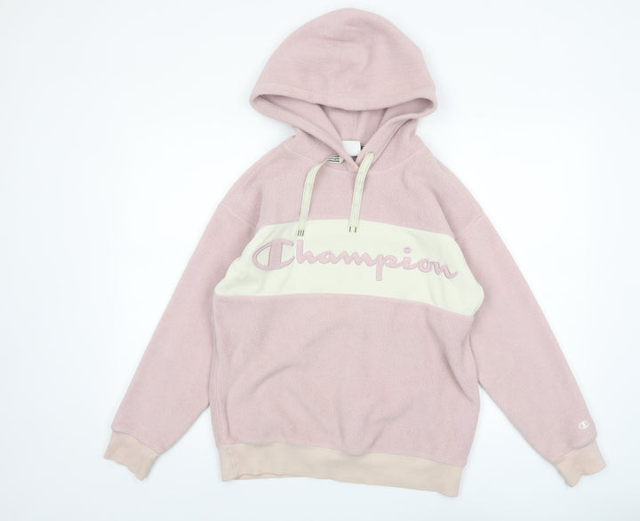 Champion Womens Pink XS Pullover Hoodie Fleece Logo Sweatshirt